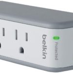 Belkin 3-Outlet SurgePlus Mini Travel Swivel Charger Surge Protector with Dual USB Ports (2.1 AMP / 10 Watt), BST300