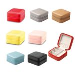 Vlando Small Faux Leather Travel Jewelry Box Organizer Display Storage Case for Rings Earrings Necklace