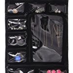 WODISON PU Leather Travel Hanging Jewelry Roll Up Bag Case Organizer Holder