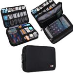 BUBM Double Layer Travel Gear Organizer / Electronics Accessories Bag (Medium, Black)