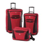 American Tourister Luggage Fieldbrook II 3 Piece Set, Red/Black