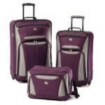 American Tourister Luggage Fieldbrook II 3 Piece Set, Purple/Grey