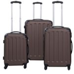 Goplus® Globalway 3 Pcs Luggage Travel Set Bag Abs+pc Trolley Suitcase (Brown)