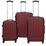 Goplus® Globalway 3 Pcs Luggage Travel Set Bag Abs+pc Trolley Suitcase (Wine)