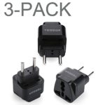 TESSAN Grounded Universal Travel Plug Adapter USA to Europe Travel Prong Converter Adapter Plug Kit for Europe(Type C) – 3 Pack