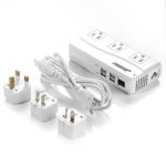 BESTEK Voltage Converter 220V to 110V Converter with 6A 4 USB Ports and UK/AU/US/EU Travel Adapter