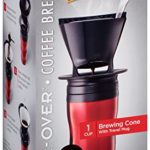 Melitta Coffee Maker, Single Cup Pour-Over Brewer with Travel Mug, Red (Pack of 2)