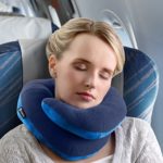 BCOZZY Chin Supporting Travel Pillow – Supports the Head, Neck and Chin in Maximum Comfort in Any Sitting Position. A Patented Product. (ADULT, NAVY)