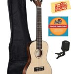 Kala KA-SSTU-C Concert Travel Ukulele Bundle with Gig Bag, Clip-On Tuner, Austin Bazaar Instructional DVD, and Polishing Cloth