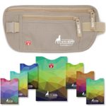 RFID Money Belt For Travel with 1x Passport and 6x Credit Card Protector RFID Sleeves