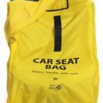 Travel Babeez Durable Car Seat Travel Bag, Airport Gate Check Bag with Easy-to-Carry Backpack-Style Shoulder Straps & Drawstring Closure | Ballistic Nylon (Yellow)