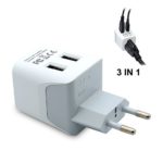 Ceptics USA to Most of Europe Travel Adapter Plug With Dual USB – Type C – Ultra Compact