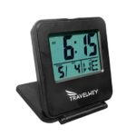 Travelwey Digital Travel Alarm Clock – 12/24 Hour, Date, Snooze, Light, Black