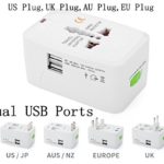 SN-RIGGOR Dual USB All in One Universal International Power Adapter Worldwide Power Plug US Plug EU Plug UK Plug AUS Plug Worldwide Travel Charger Adapter Woldwide Travel Adapter (White)