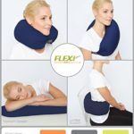The Original FLEXi 4-in-1 Convertible Travel Pillow for Side, Stomach and Back Sleepers. Lumbar Support. Features Adjustable Strap and Travel Bag. Four colors. Washable. (Navy)