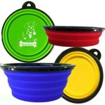 Mr. Peanut’s Collapsible Dog Bowls, Set of 4 Colors, Dishwasher Safe BPA FREE Food Grade Silicone Portable Pet Bowls, Foldable Travel Bowls for Feed & Water on Journeys, Hiking, Kennels & Camping