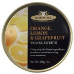 Simpkins Travel Sweet, Orange Lemon & Grapefruit Drops, One 200g Tin