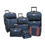 Traveler’s Choice Travel Select Amsterdam 8 Piece Luggage Set (Navy/Black)