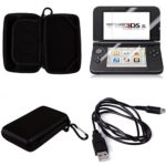 QKILL 3 IN 1 Protective Hard Carrying Case for Nintendo 3DS XL [Nintendo DS] + USB data Charger cable + Screen Protector For 3DS XL Travel Case 3DS XL Travel kit
