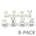 BESTEK Grounded Universal Plug Worldwide Plug Travel Adapter USA to Worldwide Country Travel Prong Plug Converter Adapter Set for Italy, UK, India, Australia, HK, Japan, Germany, Israel – 8 Packs