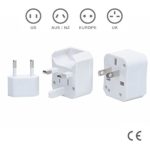 MEIBEI Travel Adaptor Universal Plug Adapter All in One International Power Converters Wall for US / EU / UK / AUS With a White Box