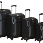 Rockland Luggage Impact Spinner 4 Piece Luggage Set, Black, One Size