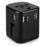 Dual Fuse Worldwide Travel Adapter, Anwaii All-in-one Universal Travel Plug Adapter with 4 USB Charging Ports, (4500mA / 4USB / Smart IC)
