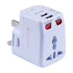 Rdxone Universal World Travel Power Converter Adapter with 2 USB for Europe, Italy, Ireland, UK – Over 150 Countries & AC Travel Adapter Plug Converter Plug Wall Charger for iPhone, Android (White)