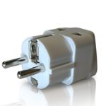 2 in 1 Europe Travel Adapter For European Outlets – Type C, Type E, Type F – Europe Plug Adapter Works In France, Spain, Germany, Netherlands, Belgium, Poland, Russia