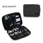 BAGSMART Small Travel Electronics Cable Organizer Bag for Hard Drives, Cables, Charger, Black