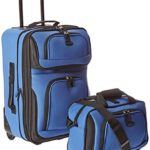 U.S Traveler Rio Carry-On Lightweight Expandable Rolling Luggage Suitcase Set – Royal Blue (15-Inch And 21-Inch)