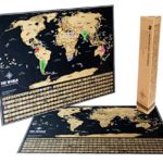 Scratch Off World Travel Tracker Map. Scratch your travels. Black And Gold. With US States, Flags and Gift Packaging …