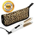 2-in-1 Mini Hair Straightener Travel Flat Iron/Curling Iron Dual Voltage 374 Degree Temperature Nano Titanium – Insulated Carry Bag Included