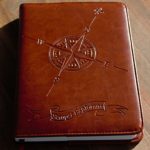 Personal Diary, Lined Writing Journal, Travel Journal, A5 Notebook, Writer’s Notebook, Faux Leather, Perfect Gift for Writers and Travelers, Fountain Pen Safe, Nautical Compass Rose