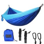 SHINE HAI Double Camping Hammock, Portable Lightweight Parachute Nylon Garden Hammock, Two Persons Bed for Backpacking, Camping, Travel, Beach, Yard