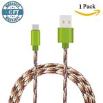 USB C Cable – GreenElec [6FT 1Pack] Extra Long Tangle-free Premium Nylon Braided High Speed USB Type C Charging Cable for Galaxy S8, Nintendo Switch, OnePlus 3, Pixel, LG G6, HTC 10 and More