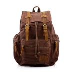 GEARONIC TM Men’s Outdoor Vintage Canvas Military Shoulder Travel Hiking Camping School Bag Backpack Fit for Notebook Macbook 11 , 13, 15 inch Air Pro Laptop