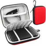 Lacdo EVA Shockproof Carrying Case for Western Digital My Passport Studio Ultra Slim Essential WD Elements SE Portable 500GB 1TB 2TB Mac USB 3.0 Portabl 2.5 inch External Hard Drive Travel Bag, Red