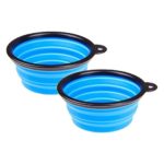 Pet Leso 2pcs Pop-up Pet Bowl Travel Bowl Water Feeder Bowl Portable Bowl For Dogs Cats -Blue