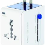 Travel Smart by Conair All-in-One Adapter with Built in USB Port; US, Europe, UK, Italy, Spain, China; White
