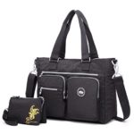 Crest Design Women’s Nylon Shoulder Bag Crossbody Handbag (2Pcs Set)