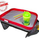 Toddler Car Seat Travel Tray by RazzTots (15-Inch-by-12-Inch) – Reinforced Solid Surface, Sturdy Side Walls, Strong Buckles, Mesh Pockets – Waterproof Snack, Play & Learn Tray