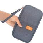 FLYMEI® Multifunctional Travel wallet with Hand Strap – Passport Wallet Passport holder Travel Organizer Wallet for Card Money Ticket Mobile – Gray