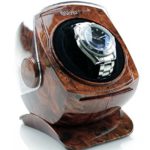Versa Automatic Single Watch Winder with Sliding Cover in Burlwood