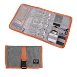 Travel Organizer, BUBM Cable Bag/USB Drive Shuttle Case/ Electronics Accessory Organizer-Grey