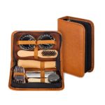 7 in 1 Travel Shoe Shine Kit with PU Leather Sleek Elegant Case