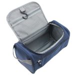 TravelMore Hanging Travel Toiletry Bag Organizer & Dopp Kit for Travel Accessories Toiletries Shaving & Makeup (Black & Blue)