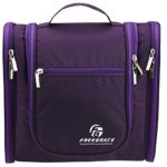 Premium Toiletry Bag By Freegrace – Extra Large Travel Essentials Organizer – Durable Hanging Hook – For Men & Women – Perfect For Accessories, Cosmetics, Personal Items, Shampoo, Body Wash (Purple)