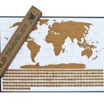 Scratch Off Travel World Map: 210 Countries + US & Australian States + Canadian Provinces, 17″ x 24″, Full Color, With Scratch Pen & Guitar Pick in Gift Ready Packaging Tube by Traveler’s Tracker