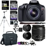 Canon EOS Rebel T6 Digital SLR Camera Kit + EF-S 18-55mm f/3.5-5.6 IS II Lens + Pro .58x & 2.2x Lenses + Lexar 48GB Memory + 57″ Polaroid Tripod + Canon 100ES Case + Polaroid Accessory Bundle